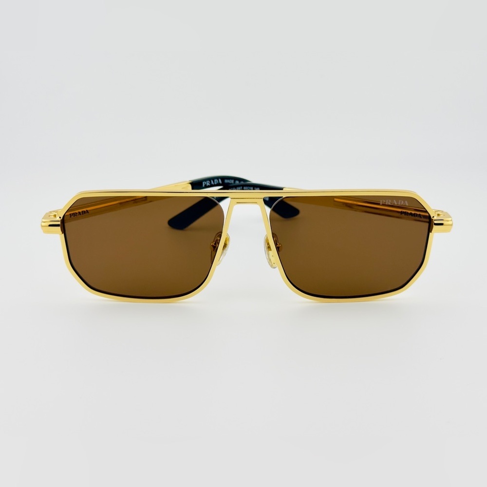 Prada Gold and Brown Sunglasses - Picture 9 of 15
